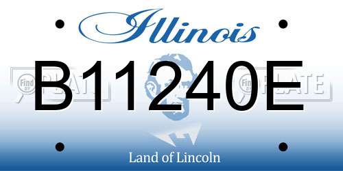 B11240E Illinois License Plate