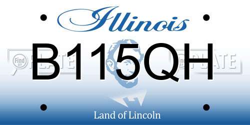 B115QH Illinois License Plate
