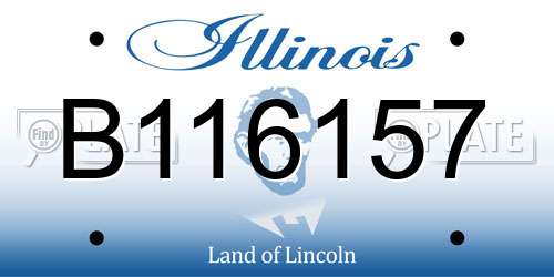 B116157 Illinois License Plate