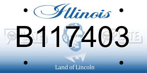B117403 Illinois License Plate