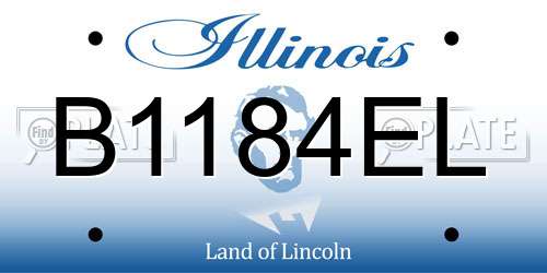 B1184EL Illinois License Plate
