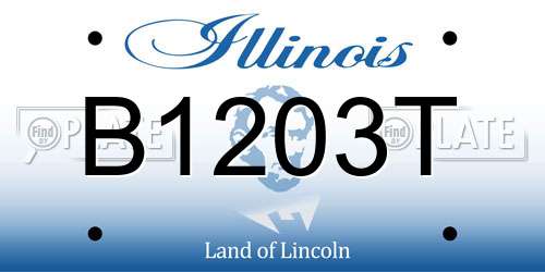 B1203T Illinois License Plate