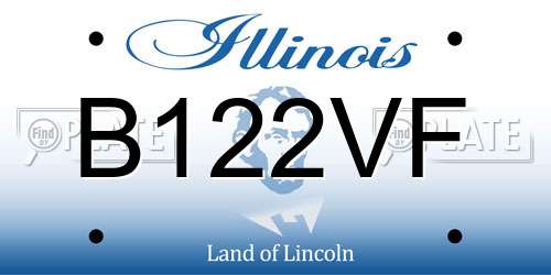 B122VF Illinois License Plate