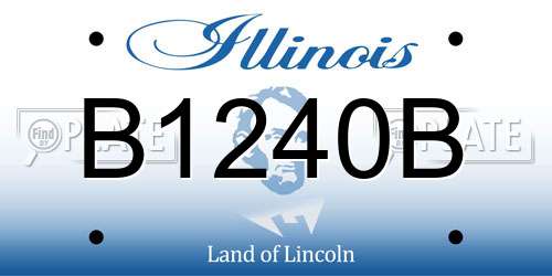 B1240B Illinois License Plate
