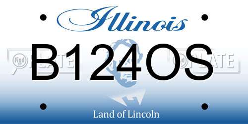 B124OS Illinois License Plate