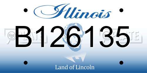 B126135 Illinois License Plate