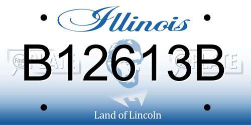 B12613B Illinois License Plate