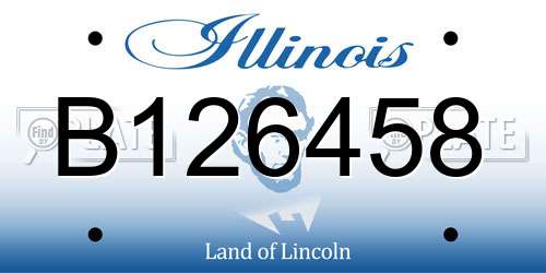 B126458 Illinois License Plate