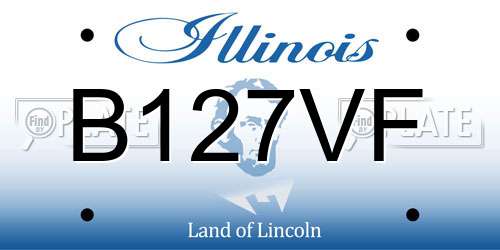 B127VF Illinois License Plate