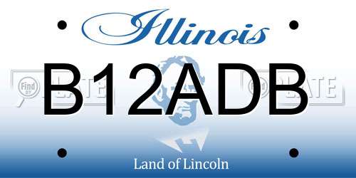 B12ADB Illinois License Plate