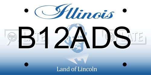 B12ADS Illinois License Plate