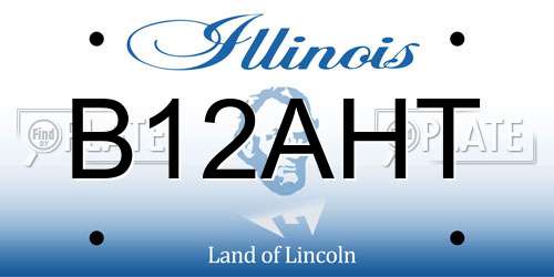 B12AHT Illinois License Plate