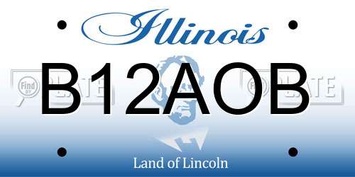 B12AOB Illinois License Plate