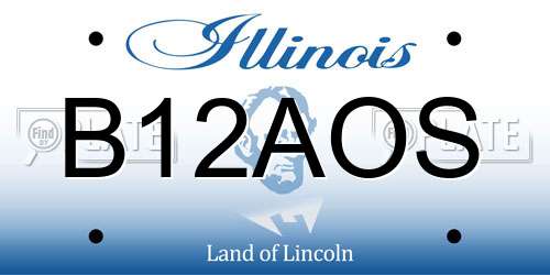 B12AOS Illinois License Plate