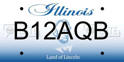 B12AQB Illinois License Plate
