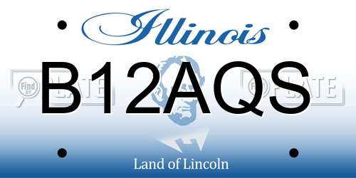 B12AQS Illinois License Plate