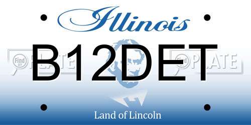 B12DET Illinois License Plate