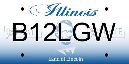 B12LGW Illinois License Plate