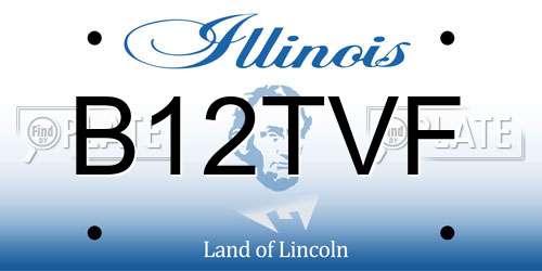 B12TVF Illinois License Plate