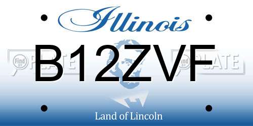 B12ZVF Illinois License Plate