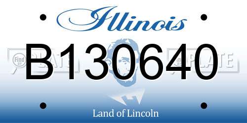 B130640 Illinois License Plate