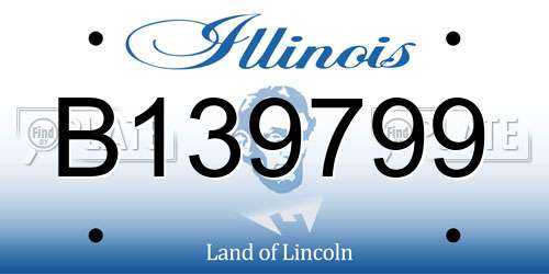 B139799 Illinois License Plate