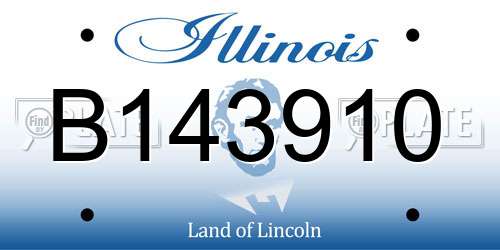 B143910 Illinois License Plate