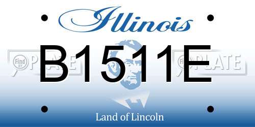 B1511E Illinois License Plate