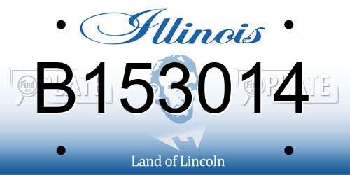 B153014 Illinois License Plate