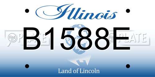 B1588E Illinois License Plate