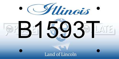 B1593T Illinois License Plate