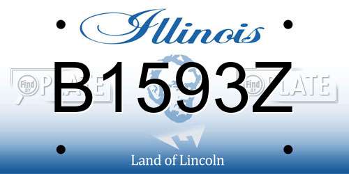 B1593Z Illinois License Plate