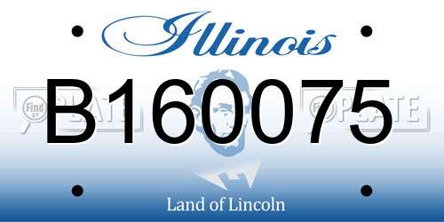 B160075 Illinois License Plate