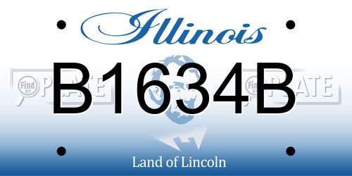 B1634B Illinois License Plate