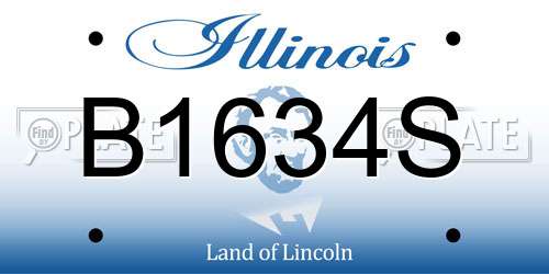 B1634S Illinois License Plate