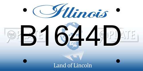 B1644D Illinois License Plate
