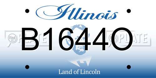 B1644O Illinois License Plate
