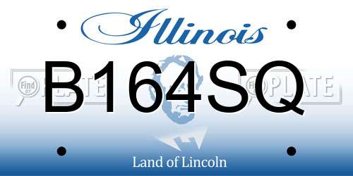 B164SQ Illinois License Plate
