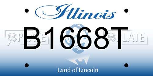 B1668T Illinois License Plate
