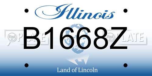 B1668Z Illinois License Plate