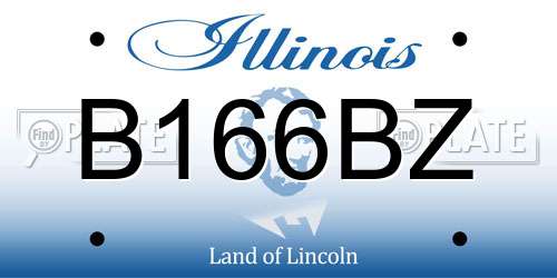 B166BZ Illinois License Plate