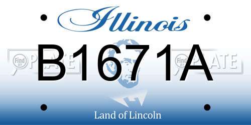 B1671A Illinois License Plate