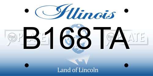 B168TA Illinois License Plate