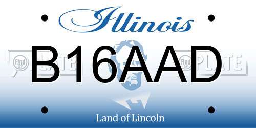 B16AAD Illinois License Plate