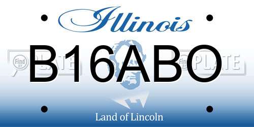 B16ABO Illinois License Plate