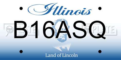 B16ASQ Illinois License Plate