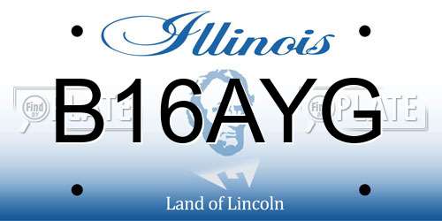 B16AYG Illinois License Plate