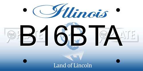 B16BTA Illinois License Plate