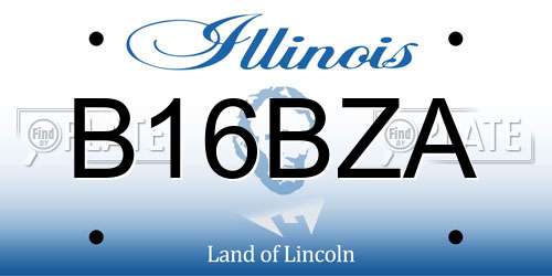 B16BZA Illinois License Plate