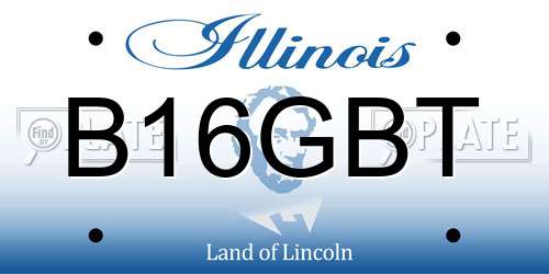 B16GBT Illinois License Plate